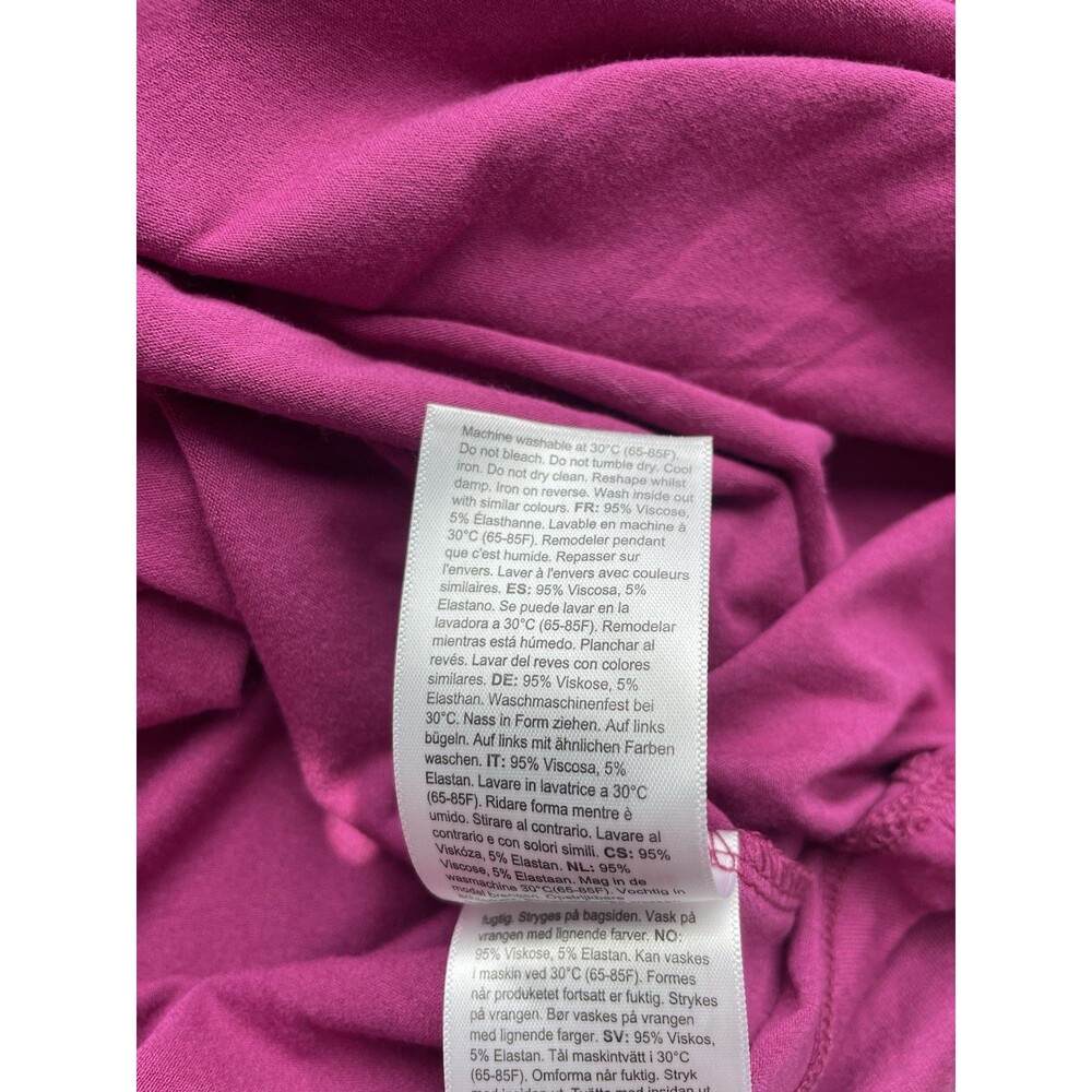 Seraphine Maternity Short Sleeve Knot Front Dress Fuchsia Pink Size 6 Stretch - Picture 6 of 7